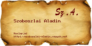 Szoboszlai Aladin névjegykártya